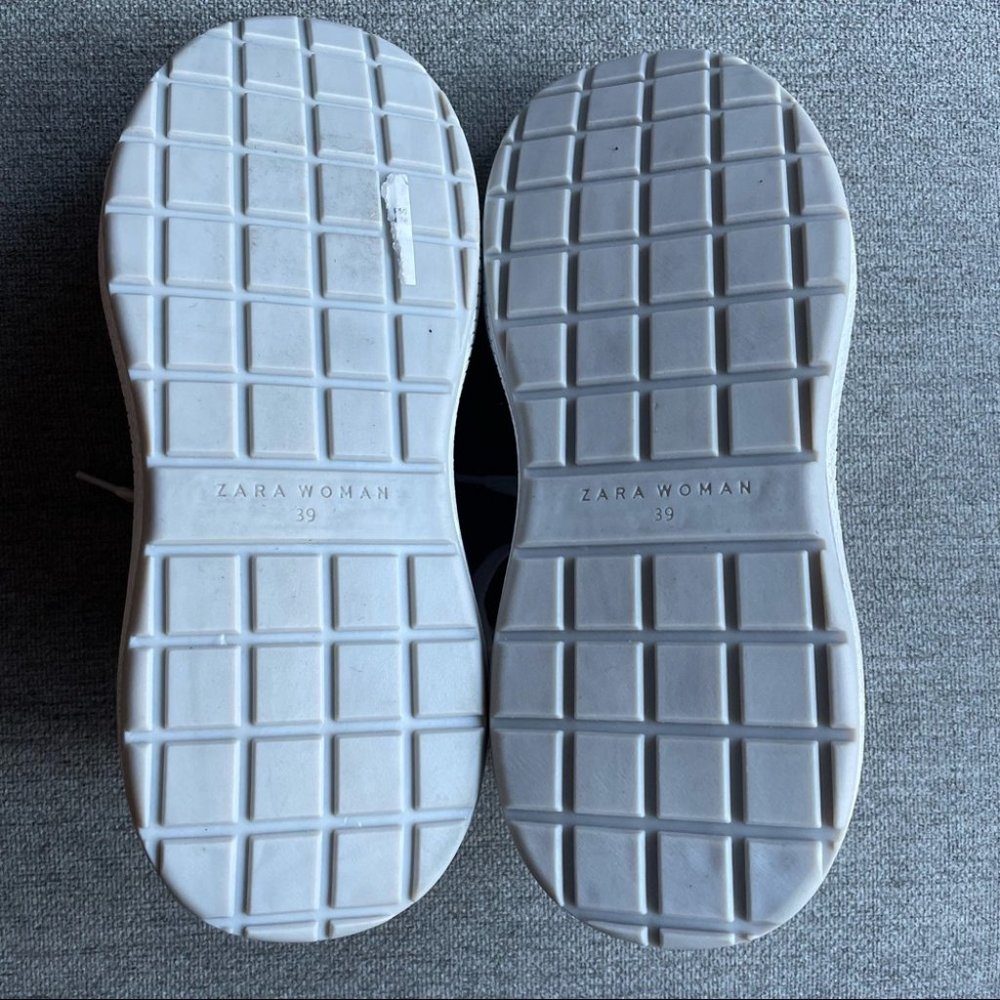 ZARA Woman Pink & Gray Platform Fashion Trainers Sneakers - Picture 8 of 10